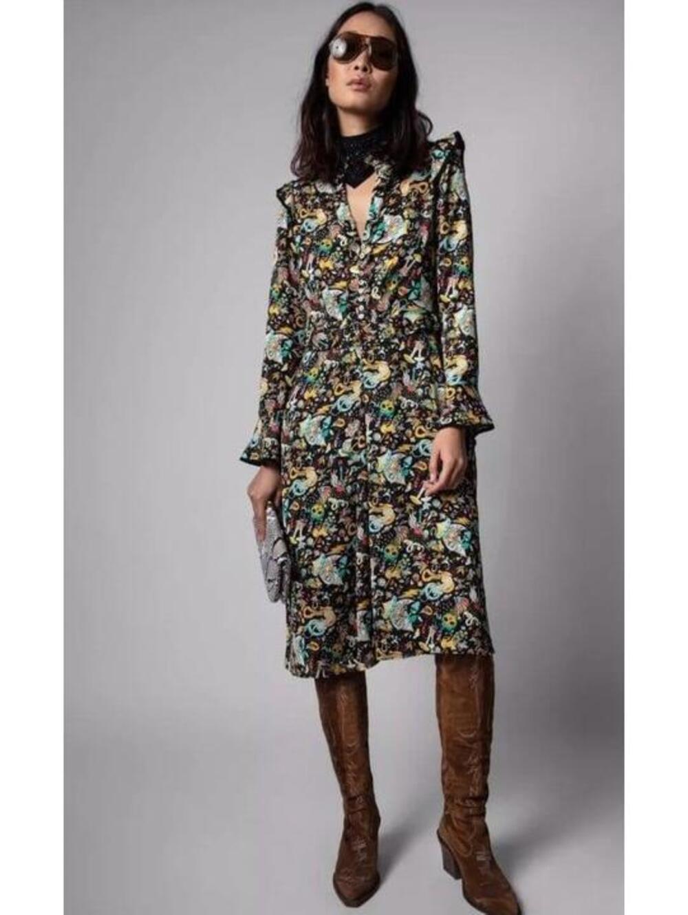 Zadig & Voltaire Rosier Plisse Party Circus Dress (XS)